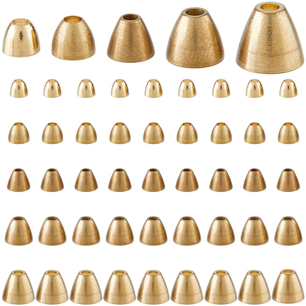 SUPERFINDINGS tungsten beads gold cone end 4x3mm for durable fly ties and deeper sinking