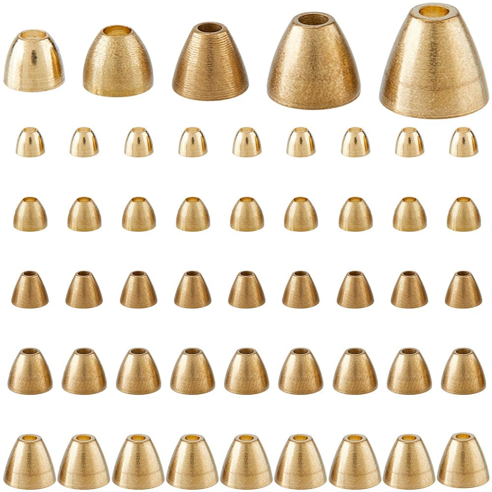 SUPERFINDINGS tungsten beads gold cone end 4x3mm for durable fly ties and deeper sinking