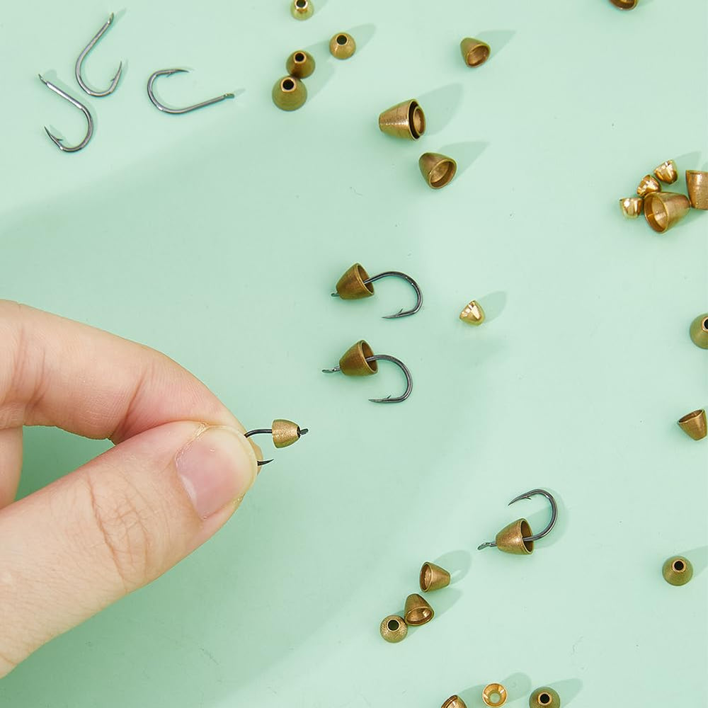 SUPERFINDINGS tungsten beads gold cone end 6x5mm adds depth and faster sinks