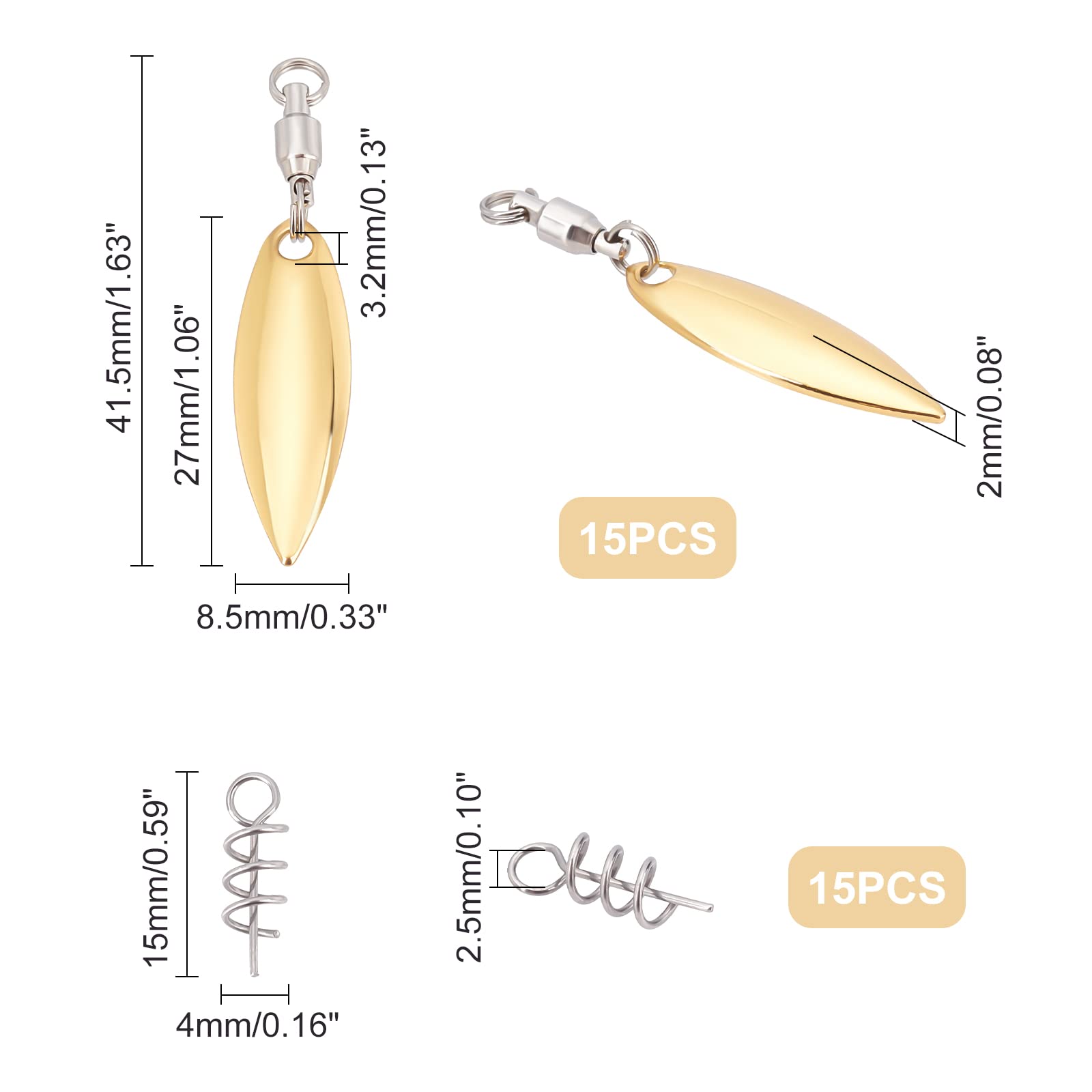 SUPERFINDINGS willow blade set adds flash and action to spinnerbaits.