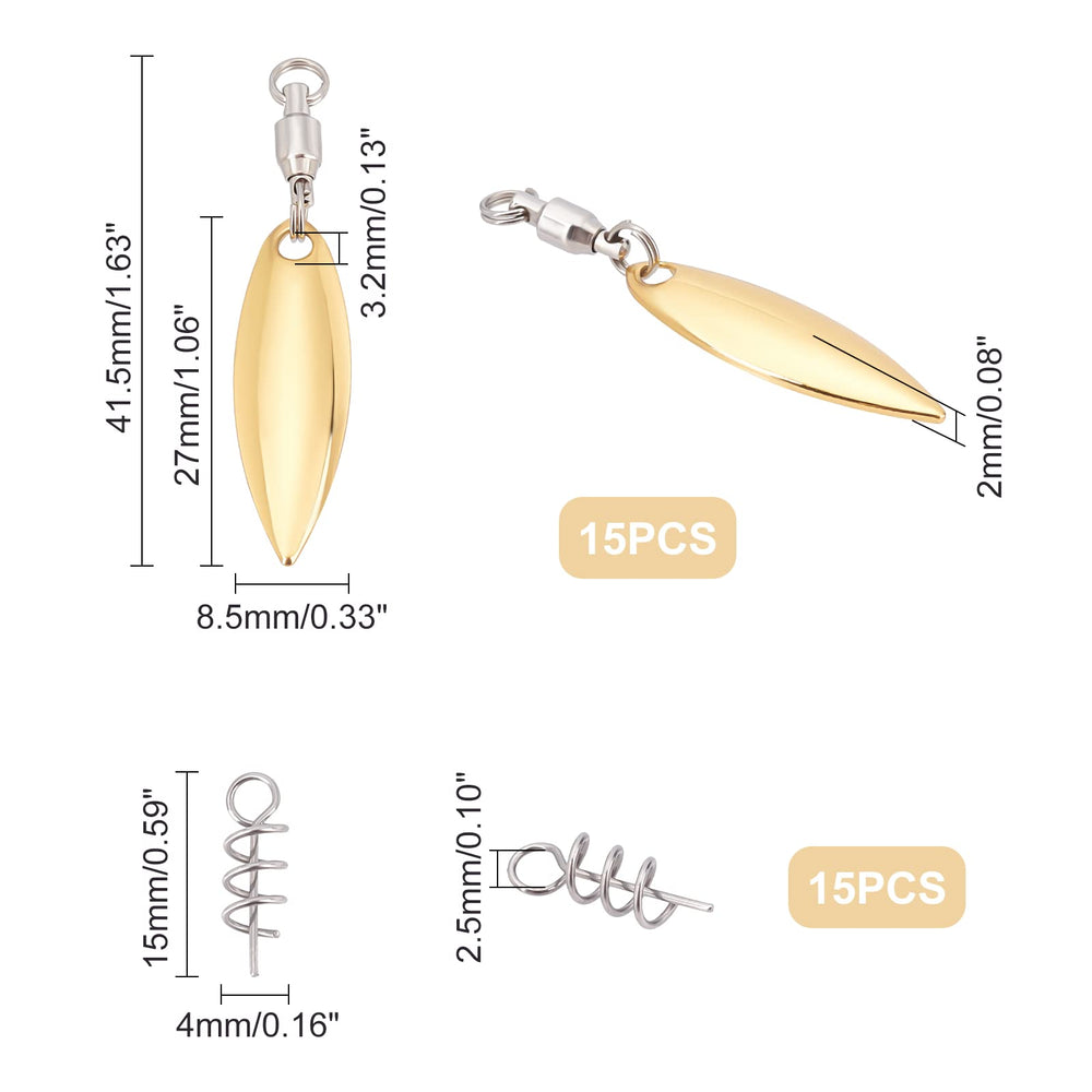 SUPERFINDINGS willow blade set adds flash and action to spinnerbaits.