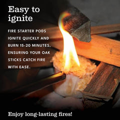 Superior Trading Co. oak mini firewood stove setup demonstrates clean burn and warm ambiance.