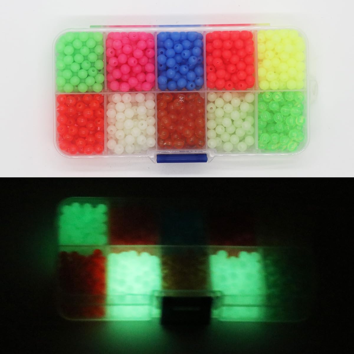Assorted 10-color round fishing beads for rigs
