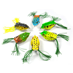 Six frog lures in packaging for bass fishing 04