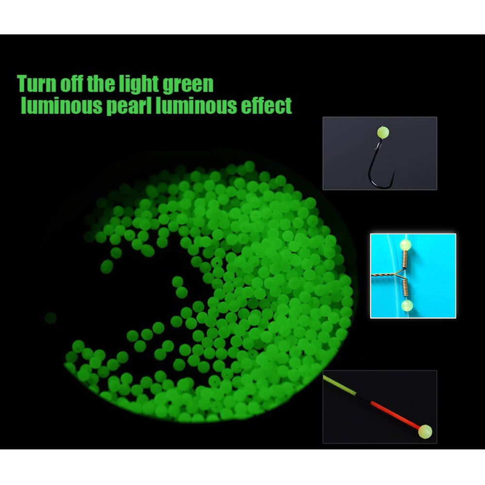 Saltwater fishing beads glow after light exposure