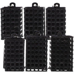 SUPVOX 6Pcs Iron Fishing Bait Cage Feeder – black, front view