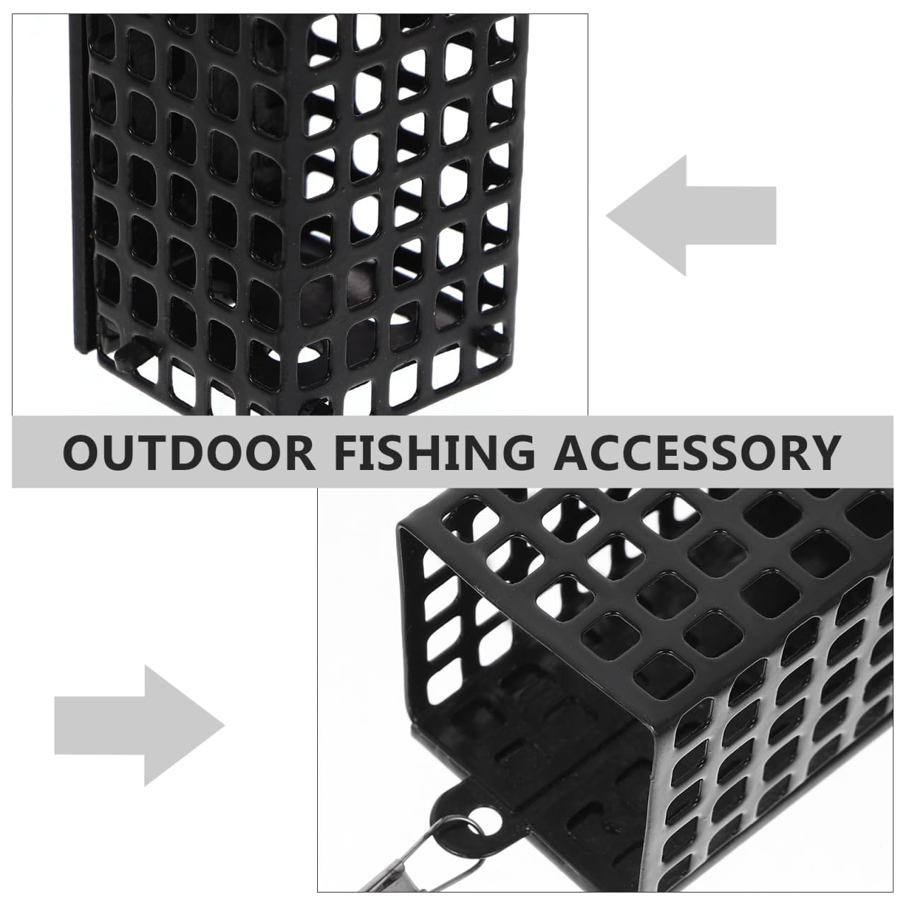 Square bait cage design close-up for carp fishing