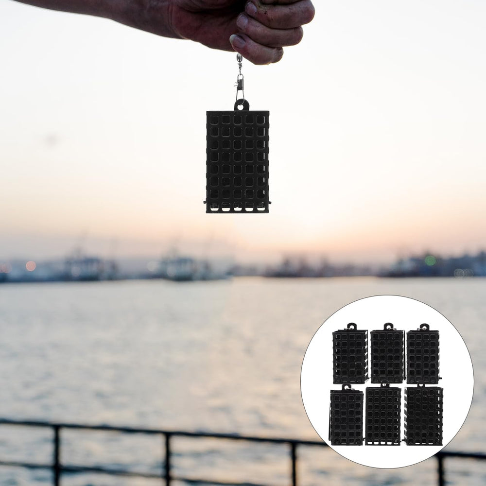 Carp fishing with bait cages in use