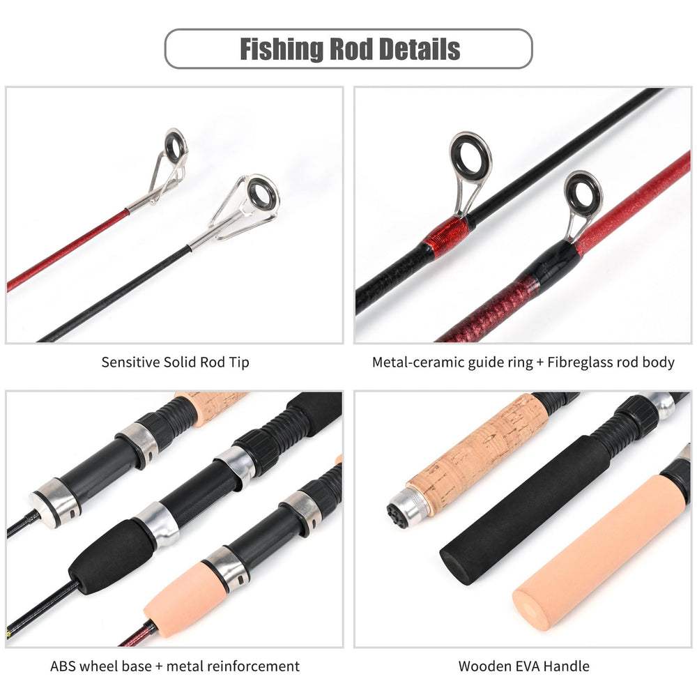 SUQIKMX portable ice fishing gear on snowy bank