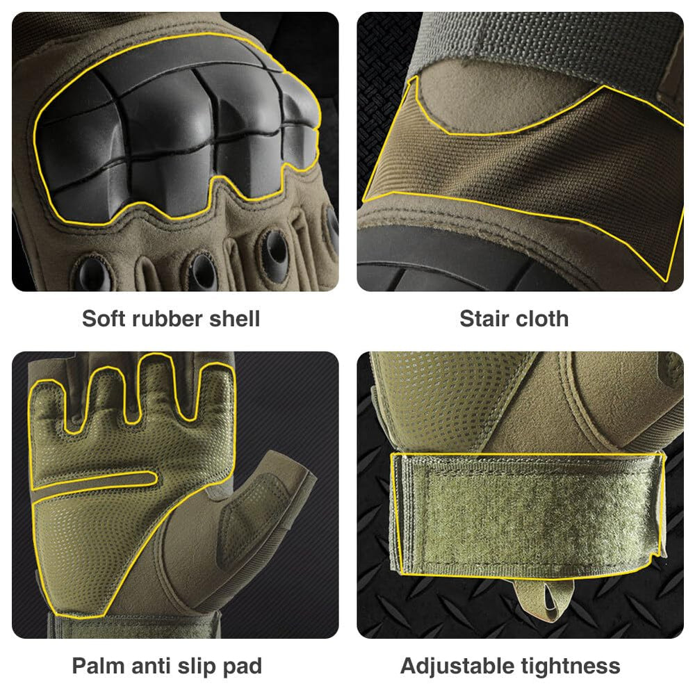Surakey army-green gloves in size M for versatile outdoor wear.