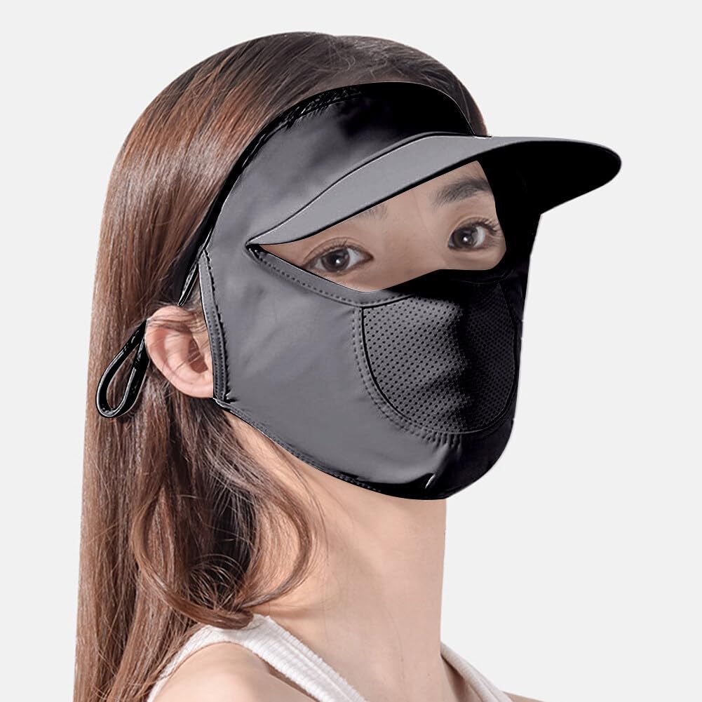 Surakey UV50 sunscreen face cover blocks sun with breathable design