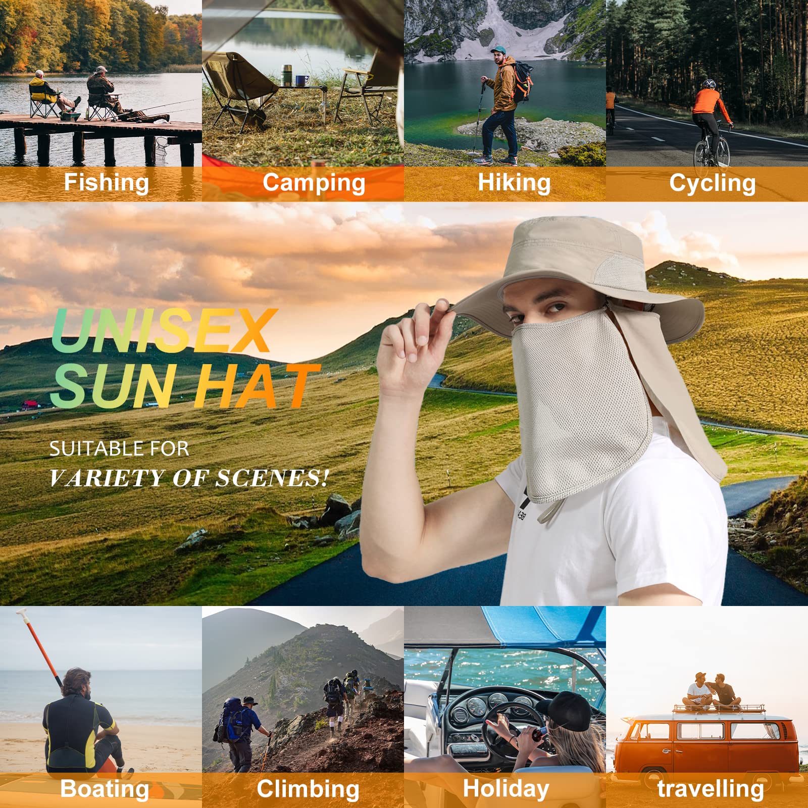 Surblue 3-in-1 hat for hiking, boating, fishing, and cycling adventures.