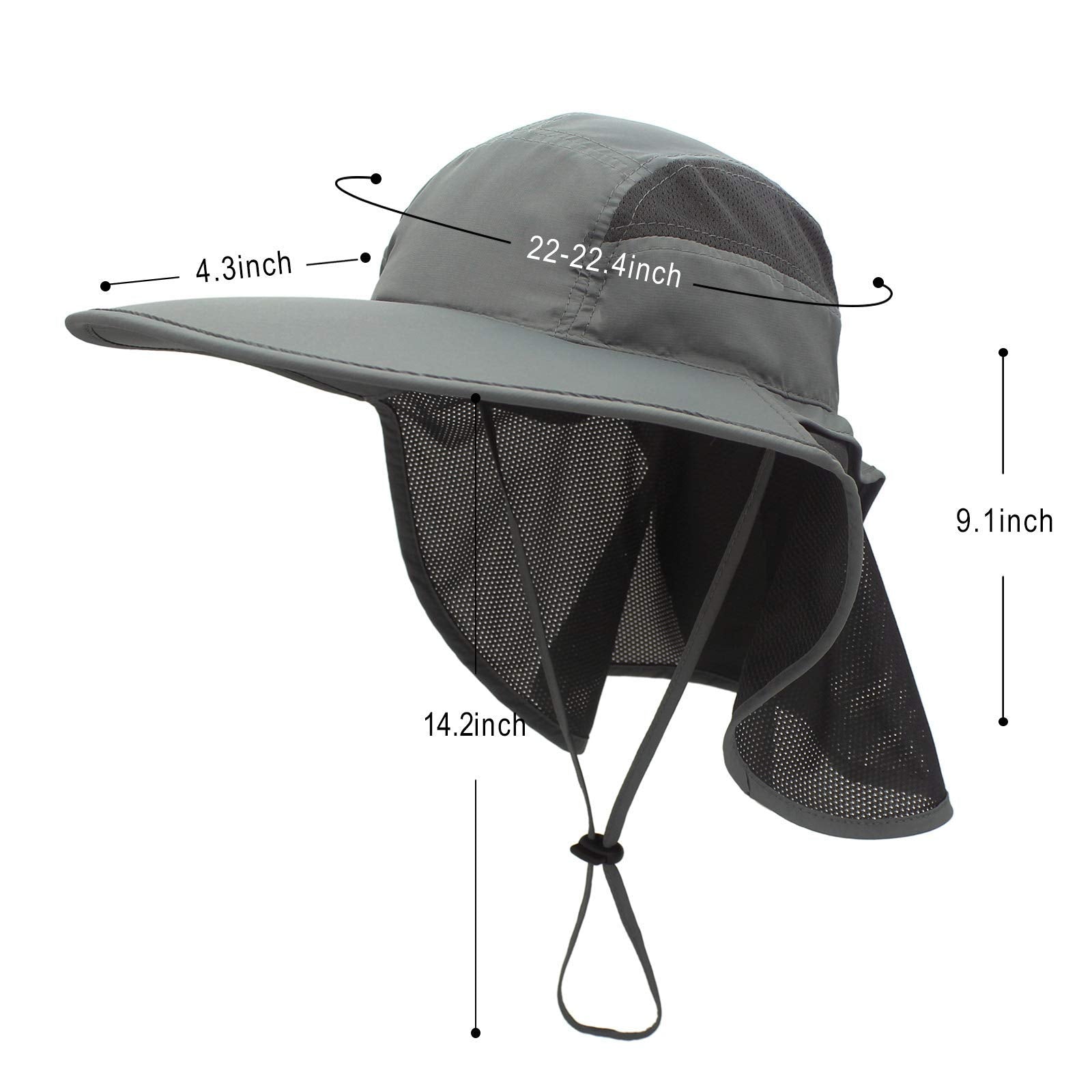 Surblue neck flap hat deters sun exposure during fishing and hiking.