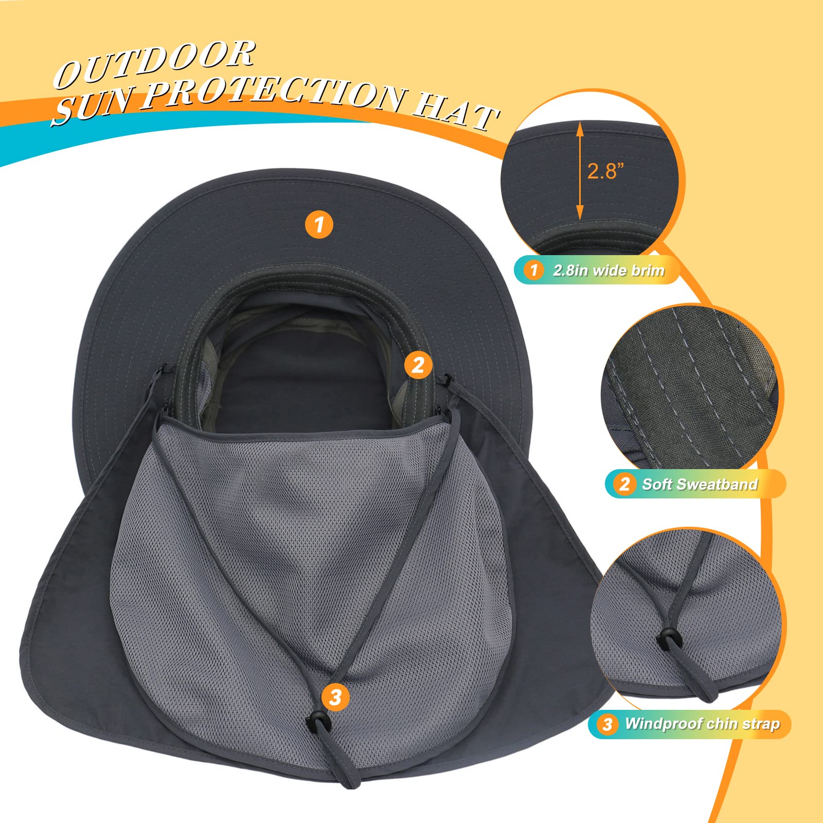 Surblue removable mesh face flap adds breathable protection when needed.