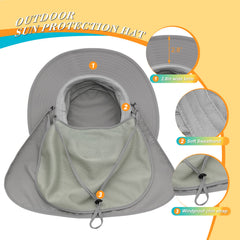 Surblue neck flap adds sun coverage for neck and ears.