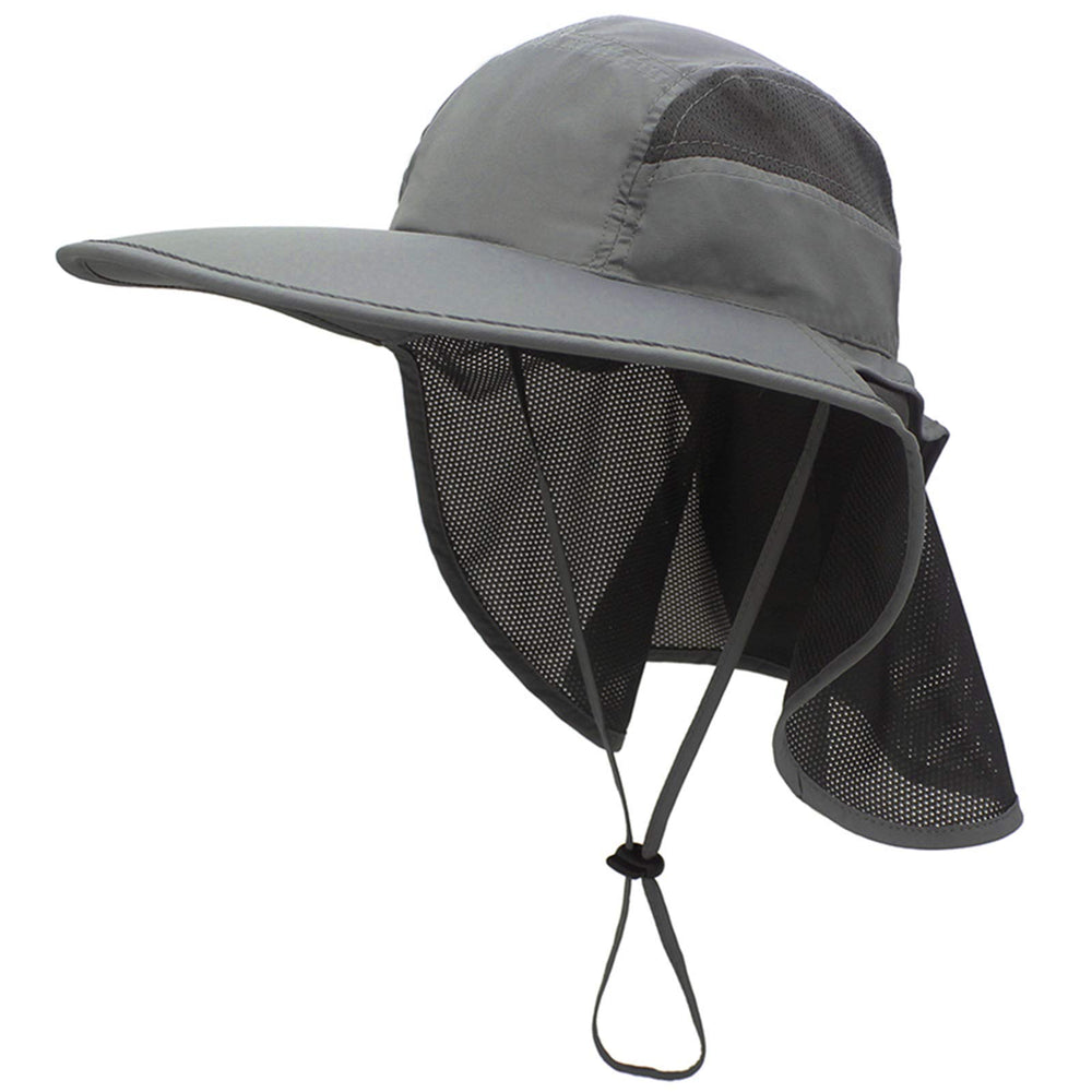 Surblue sun hat with neck flap, wide brim for sun protection on outdoor adventures.