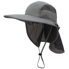 Surblue sun hat with neck flap, wide brim for sun protection on outdoor adventures.