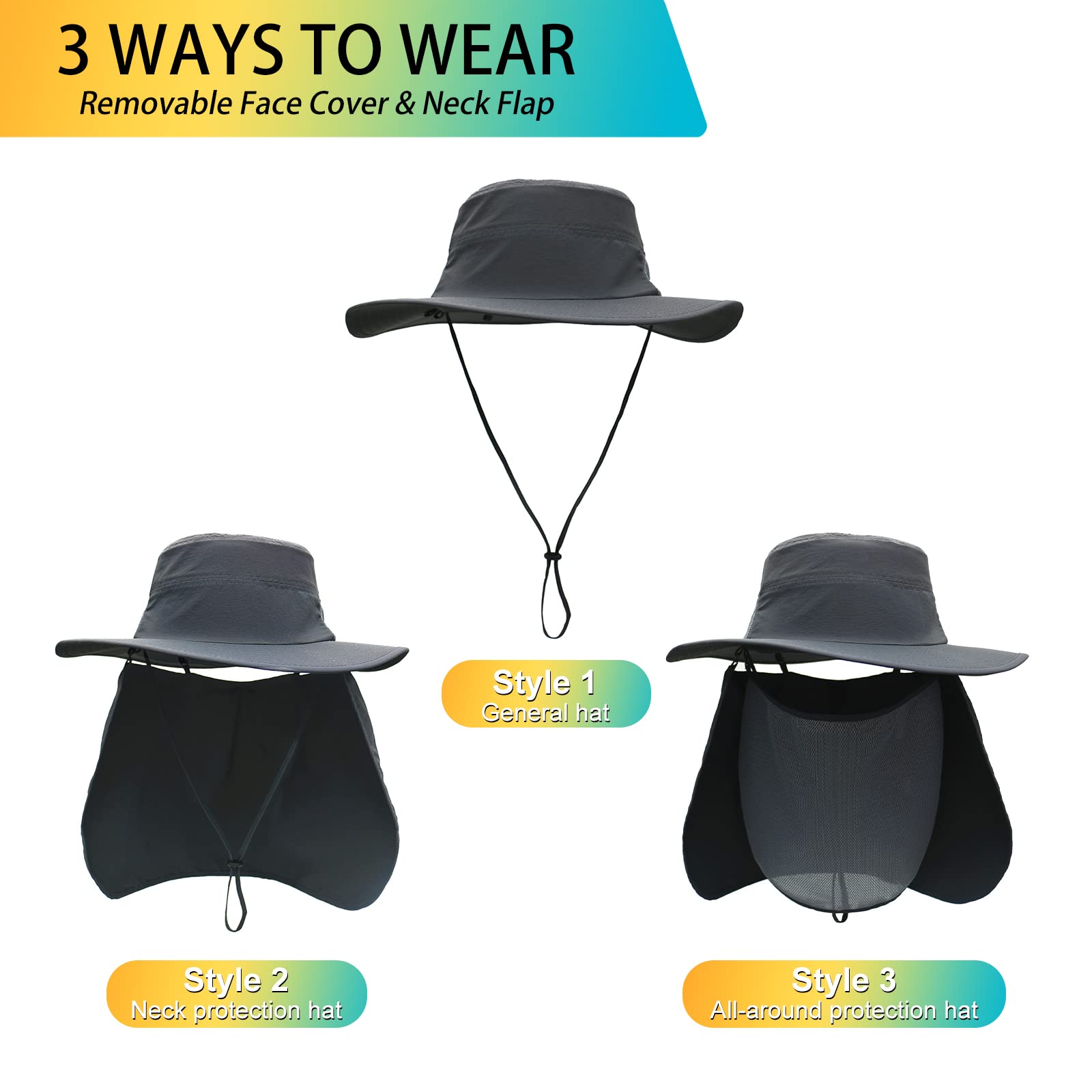 Surblue UPF50 wide brim sun hat shielding skin during outdoor adventures.