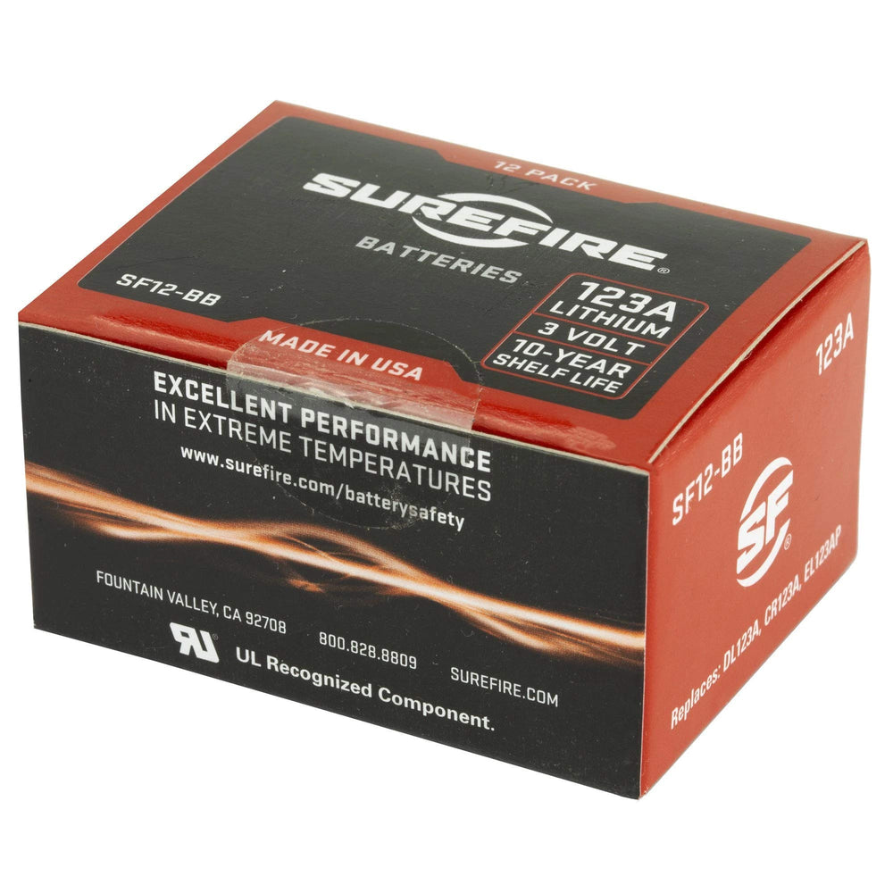 SureFire boxed 12-pack packaging for organized, ready-to-use power on hand.