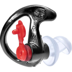 SureFire EP3 earplugs with filter caps attached for enhanced noise reduction.
