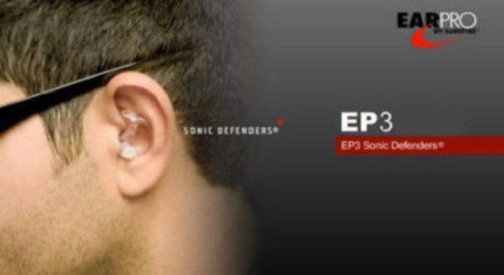 Removable filter lets EP3 double as a radio earpiece.