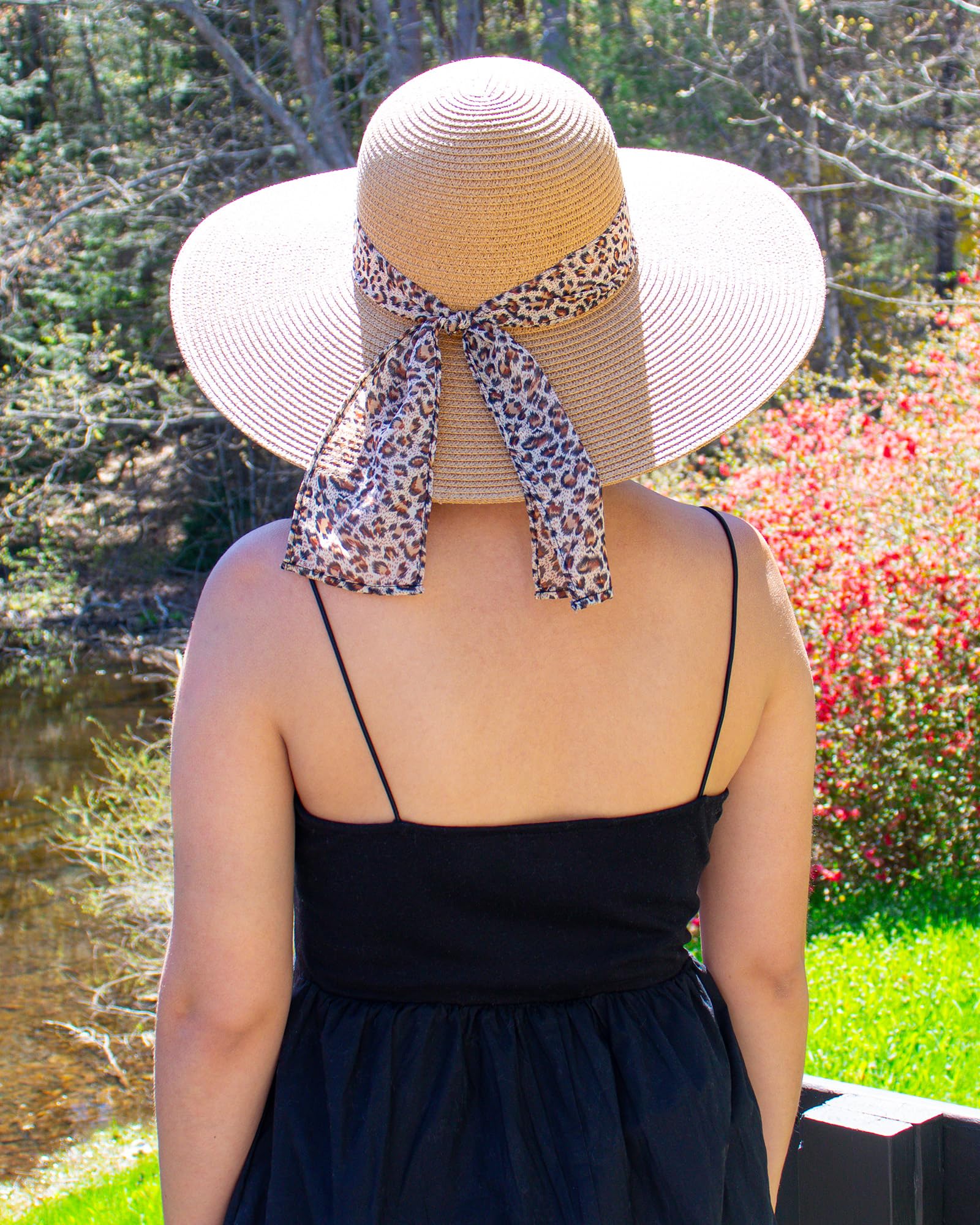 Surell hand-woven beach hat provides broad brim protection during outdoor vacations.