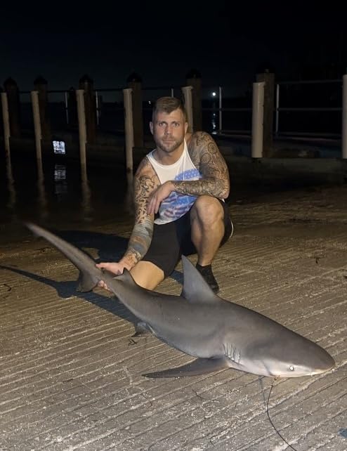 Surf casting and drone fishing setup featuring shark rig