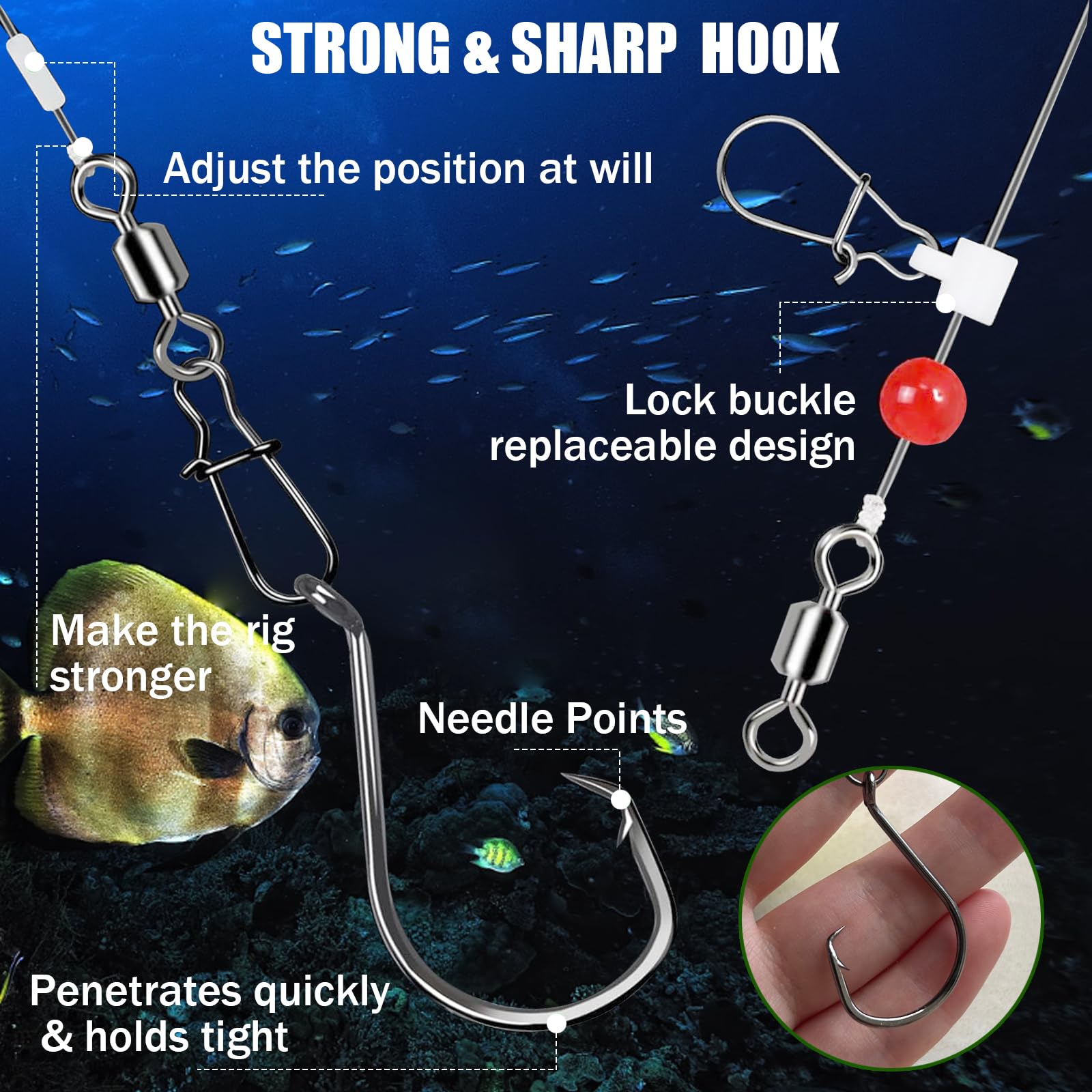 Packaged 6 Pompano Rigs ready for surf fishing