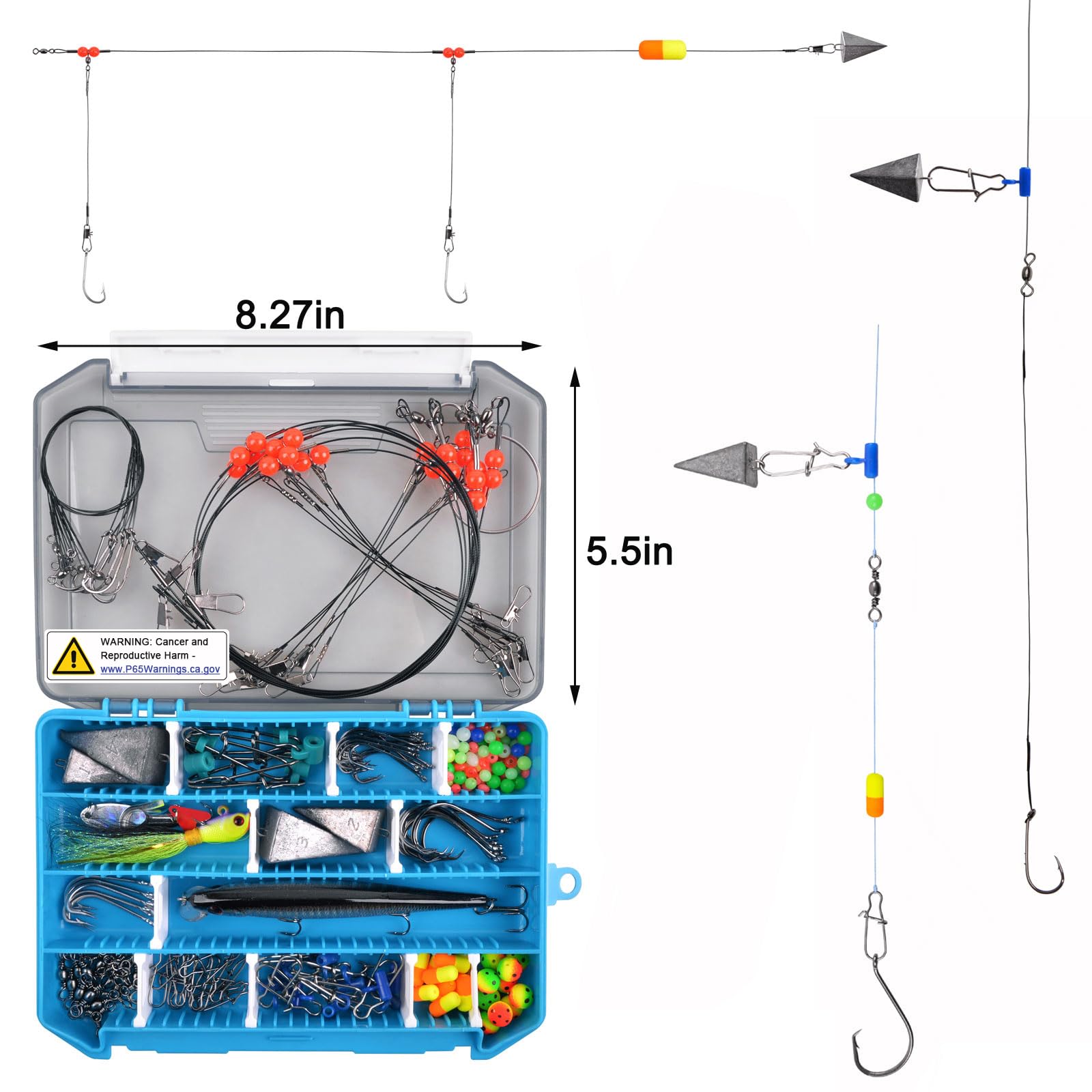 Travel-ready reusable tackle kit box for saltwater fishing