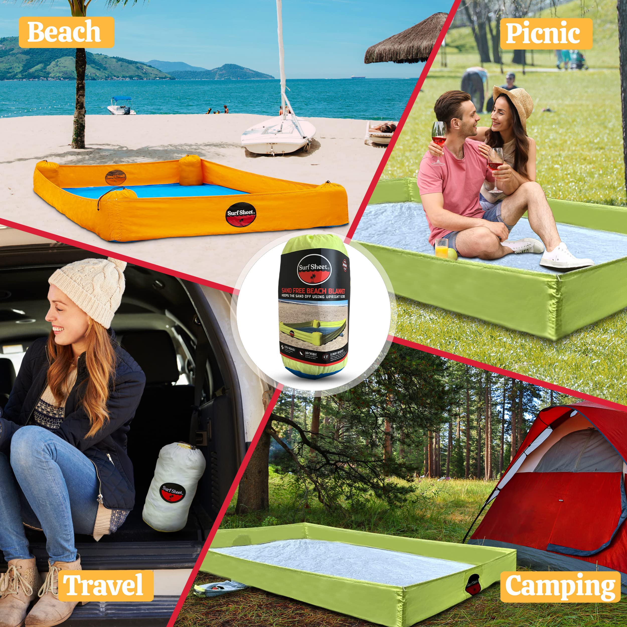 Surf Sheet baby-friendly sandproof blanket keeps little ones comfy.