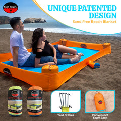 Surf Sheet waterproof beach mat yellow, ideal for damp sand and picnics.
