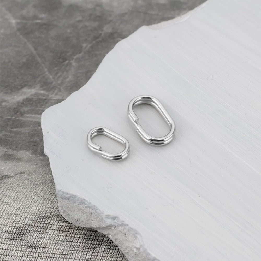 Surfcasting rigs connector using oval split rings