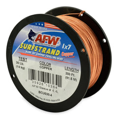 American Fishing Wire Surfstrand Copper Bare Trolling Wire, 30 lb test, 300 ft