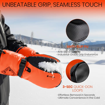 SURGOAL heated gloves adjustable cuff wind protection during wear.