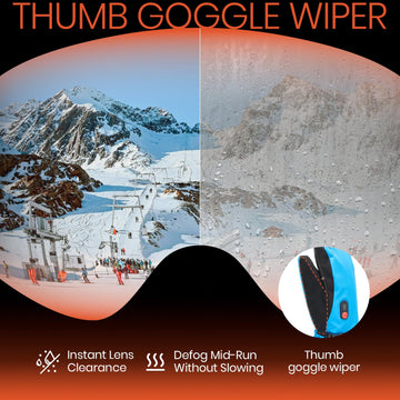 SURGOAL heated gloves adjustable wrist strap improve heat retention and wind protection.