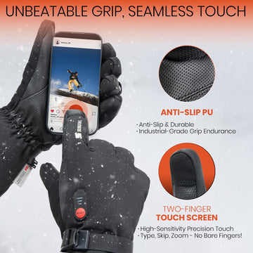 SURGOAL heated gloves enable touchscreen-fingers for seamless device use in cold weather