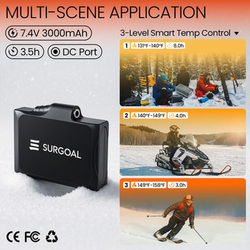 SurGOAL heated gloves touchscreen-compatible fingertips for device use outdoors