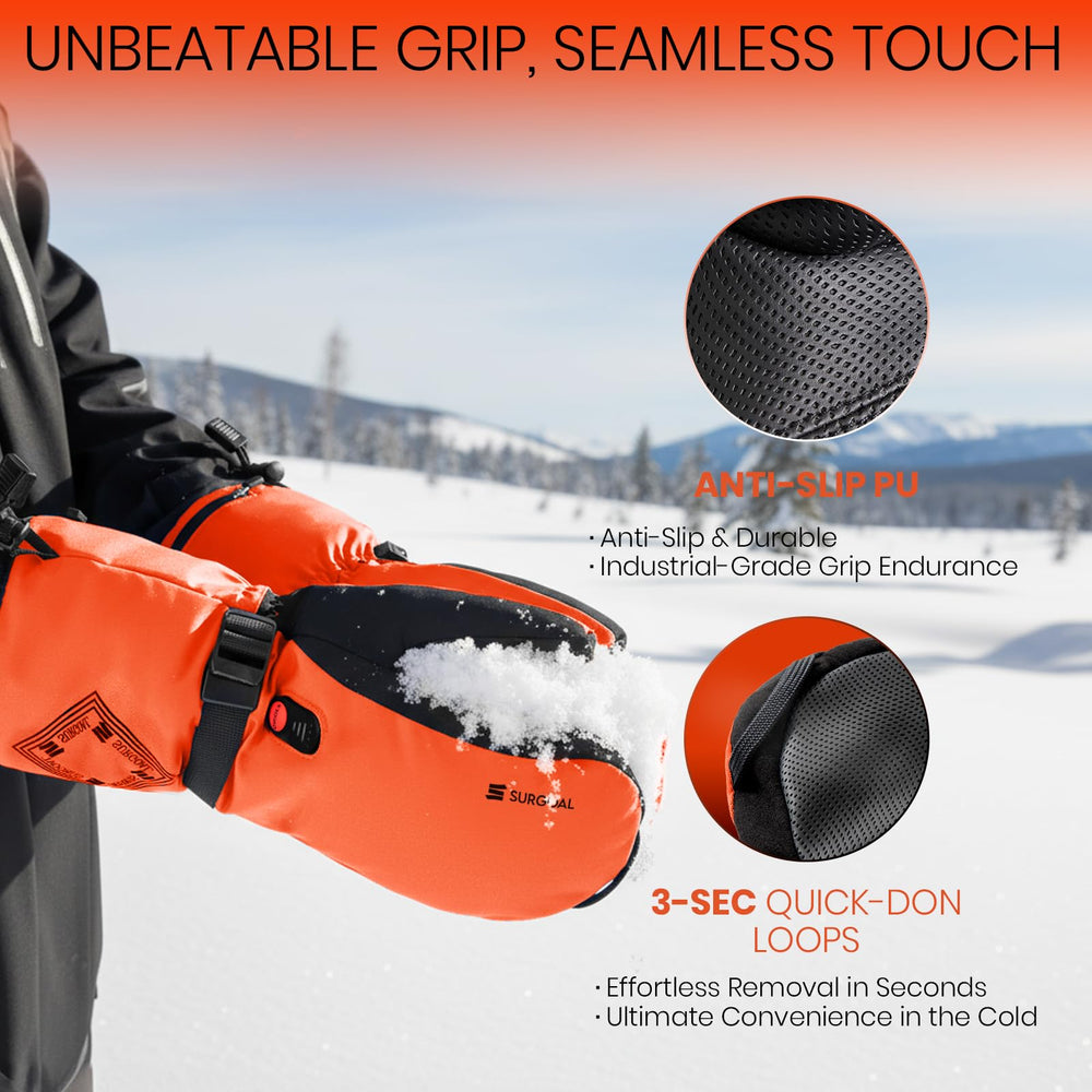 SURGOAL heated gloves adjustable wrist buckle blocks wind