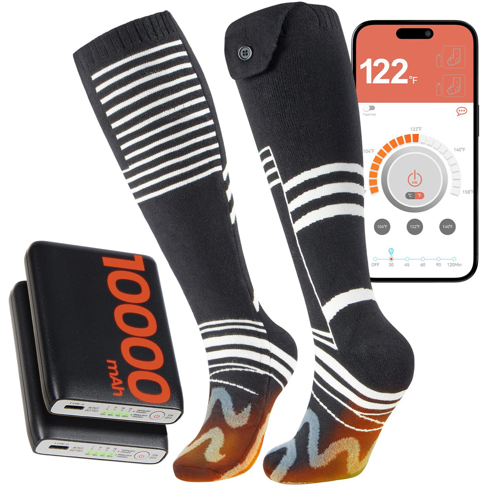 SURGOAL heated socks box view highlighting premium packaging for warmth