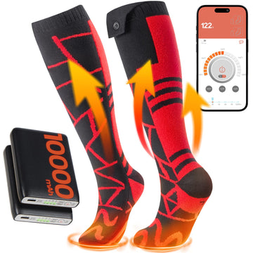 SURGOAL heated socks front view for all-day warmth during outdoor adventures.