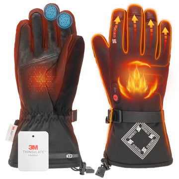 SURGOAL leather heated gloves palm heating focus for all-day warmth outdoors