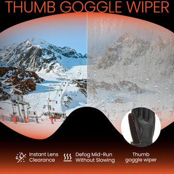 SURGOAL leather heated gloves plush fleece lining for soft skin-friendly insulation.