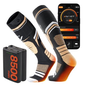 SURGOAL merino heated socks full-foot heat deliver consistent warmth on the slopes.