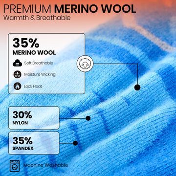 SURGOAL heated socks demonstrate multi-scene use for skiing and winter adventures.