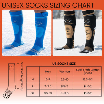 Surgoal heated socks in winter hiking setup for cold-weather comfort.
