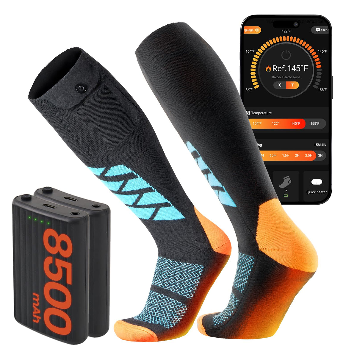 Surgoal Merino Wool Heated Socks product view showing warmth for outdoor wear.