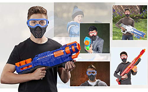 Surper tactical mask eight-pack packaging with red and blue masks for team play.