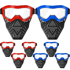 Surper tactical mask red front view with adjustable strap for secure fit during play.