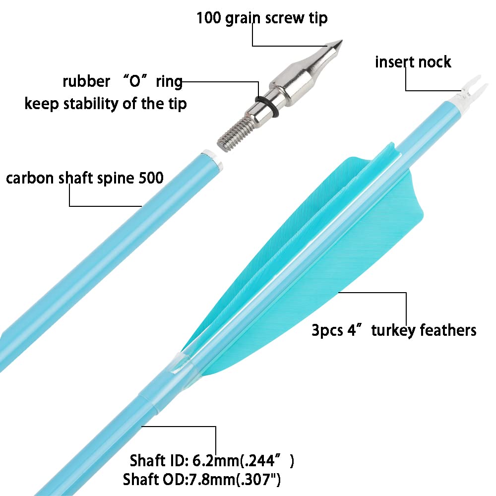 surswolf carbon fiber arrow shaft lightweight and durable for target practice