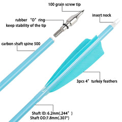 surswolf carbon fiber arrow shaft lightweight and durable for target practice
